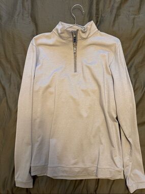 Peter Millar Men's Grey Quarter-Zip Pullover